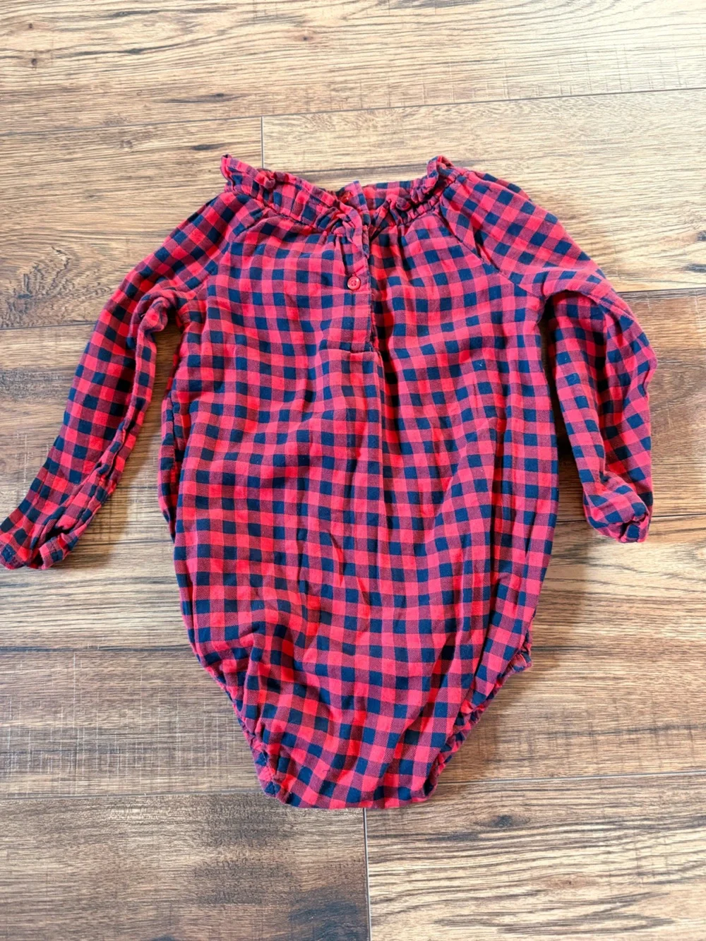 Vintage OshKosh B’gosh Overalls Set 18M Buffalo Plaid 80s 90s